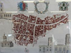A hand coloured engraving plan of Langborne Ward and Candlewick Ward London with their divisions