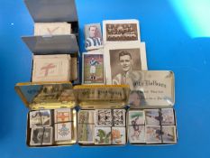 A collection of cigarette cards, trade cards, Kensitas silks including Kensitas flags,