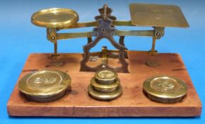 A set of possibly Setten & Durward letter scales with steel A frame supports,