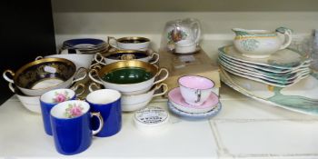 A collection of ceramics and glassware to include Royal Doulton crystal wine glasses and tumblers,