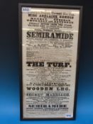 A Theatre Royal poster, Covent Garden, dated October 31st,