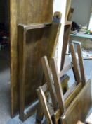 An oak refectory table with two additional ends (L176, length with extensions 27cm,