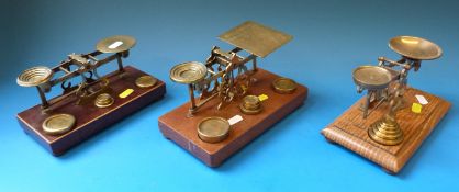 Three sets of 19thC letter scales, two S Mordan & Co,