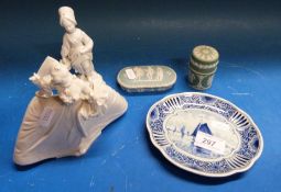 A Wedgwood pot and lidded oblong dish,