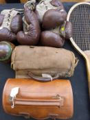 A tennis racket by Johnson, Burton and Theobald,