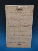 Telegram dated Sept 18 1878 from Balmoral to the Lord Mayor of London expressing Queen Victoria's
