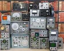 A quantity of electronics, radio and TV test equipment to include Marconi valve voltmeter,