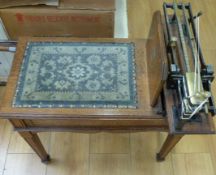 A late Victorian W&T Avery oak 1077B pattern person weighing scale, with carpeted top,