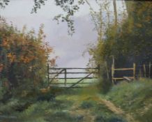 Pamela Derry: Framed oil on board 'Parting of the Ways',