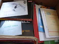 Two boxes of Victorian, pre-war and modern theatre programmes including St James Theatre programmes,