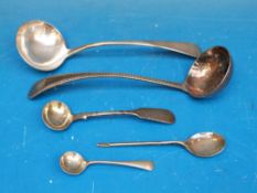 A Georgian hallmarked silver ladle,