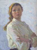 Nikolas Chuprina oil on canvas of a miner (47 x 33.