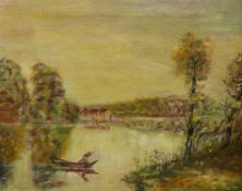 Three scenic framed oils, lakeland scenes etc,