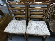 Four oak chairs,