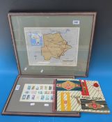 A framed Botswana map,