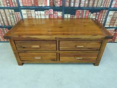 A coffee table with four drawers under (W120 x D60 x H46cm)