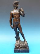 A bronze of a standing classical male nude (height 38cm)