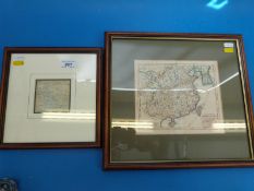 Four framed maps of geographical interest showing British settlements in the Malay Peninsular,