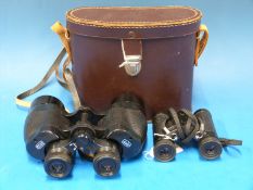 A pair of Ross London 9 x 35 Solaross binoculars together with a pair of Pentax 7 x 20 binoculars