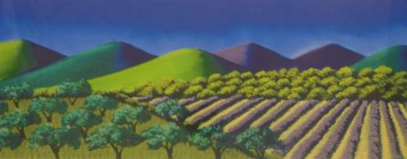 A pair of signed Stella Parslow framed prints, 'Crimson Blush' and 'Plateau d' Albion II',