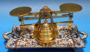 A set of probably Mordan postage scales, marked to beam Howell James & Co.