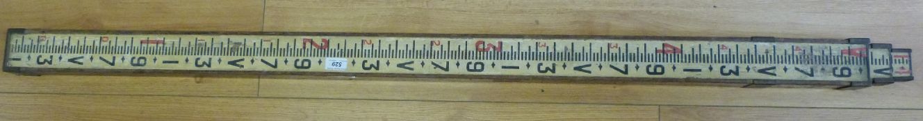 A wooden imperial surveyor's staff