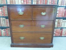 A mahogany chest of two over two drawers (W102cm x D46cm x H95cm)