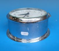 A chrome cased Smiths ship's clock