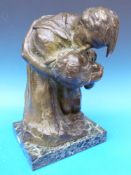 Edouard Vereycken (1893-1967) bronze 'The Kiss' signed to the lower section with Batardy stamp,