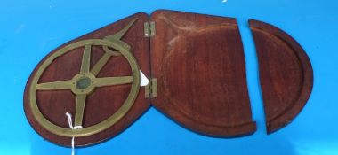 A mahogany cased brass plotting quadrant with Vernier scale by Wellington, Crown Court, Soho,