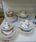 A Royal Doulton dinner service with floral design on ivory ground together with other plates
