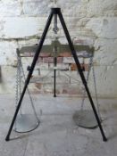 A cased set of Reverifications Ltd County Borough of Solihull 56lb beam scales and tripod