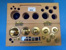 A cased set of weights,