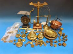 Two stacks of curved edge flat stacking weights together with a large selection of postal,