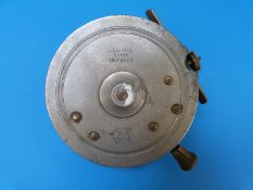 A 'Scottie' fishing reel with ivorine handles and brass foot by J S Sharpe Aberdeen