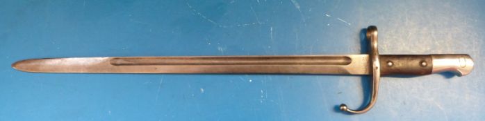 A Turkish Mauser late 19th century bayonet 46cm blade,