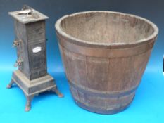 A coopered fire basket together with an Edard et Fils, Condom,