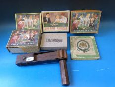 A vintage metal and hardwood football rattle,