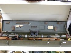 A German Army EM1 R36 Rangefinder in metal case with accessories including tripod cradle,