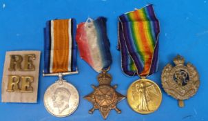 A WW1 1915 trio, named for 89730 Pte H Fox, Royal Engineers,