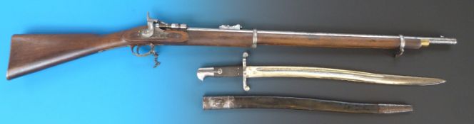 A Snider rifle with bayonet and 