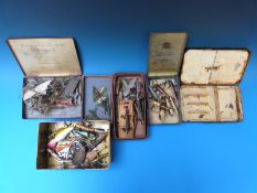 Nine mainly Hardy bait mounts including crocodile, prawn tackle etc, most in original boxes.