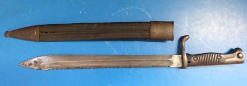 A WWI German saw back blade bayonet Mundlos & Co.