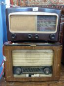 A c1950 three wave band Cossor 'Melody Maker' wireless in bakelite case and another radio