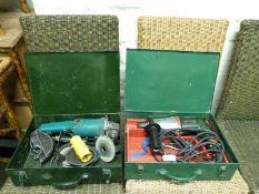 A Makita 125mm disc grinder model 9005B in metal case,