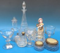 Glassware to include three Georgian glass rummers,