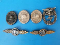 A WW2 German style Luftwaffe ground assault badge,