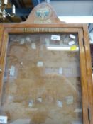 An oak NAAFI official price list cabinet (height 58cm)