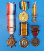 Three WWI medals, one marked 7186 Sjt A.J. Cool 1 / Wilts R, another 4 - 550 Sgt. H. Willis.
