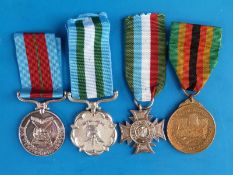 Four Rhodesian medals: Rhodesian Defence Forces medal for meritorious service,